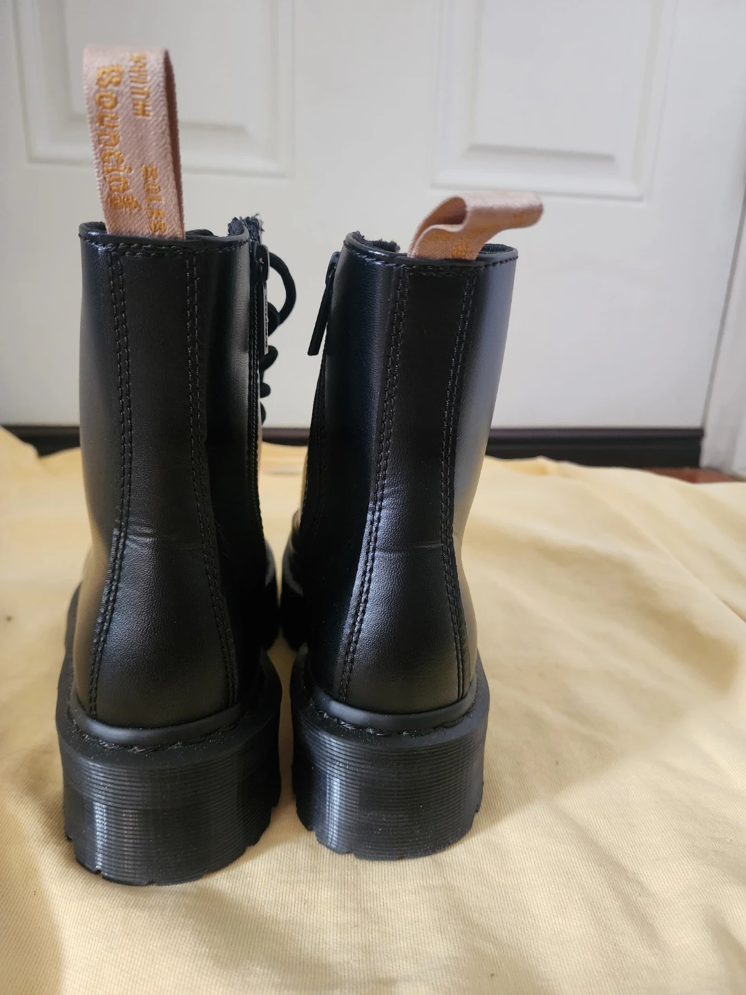 Dr. Martens Black Faux Leather Platform Boots - photo 3