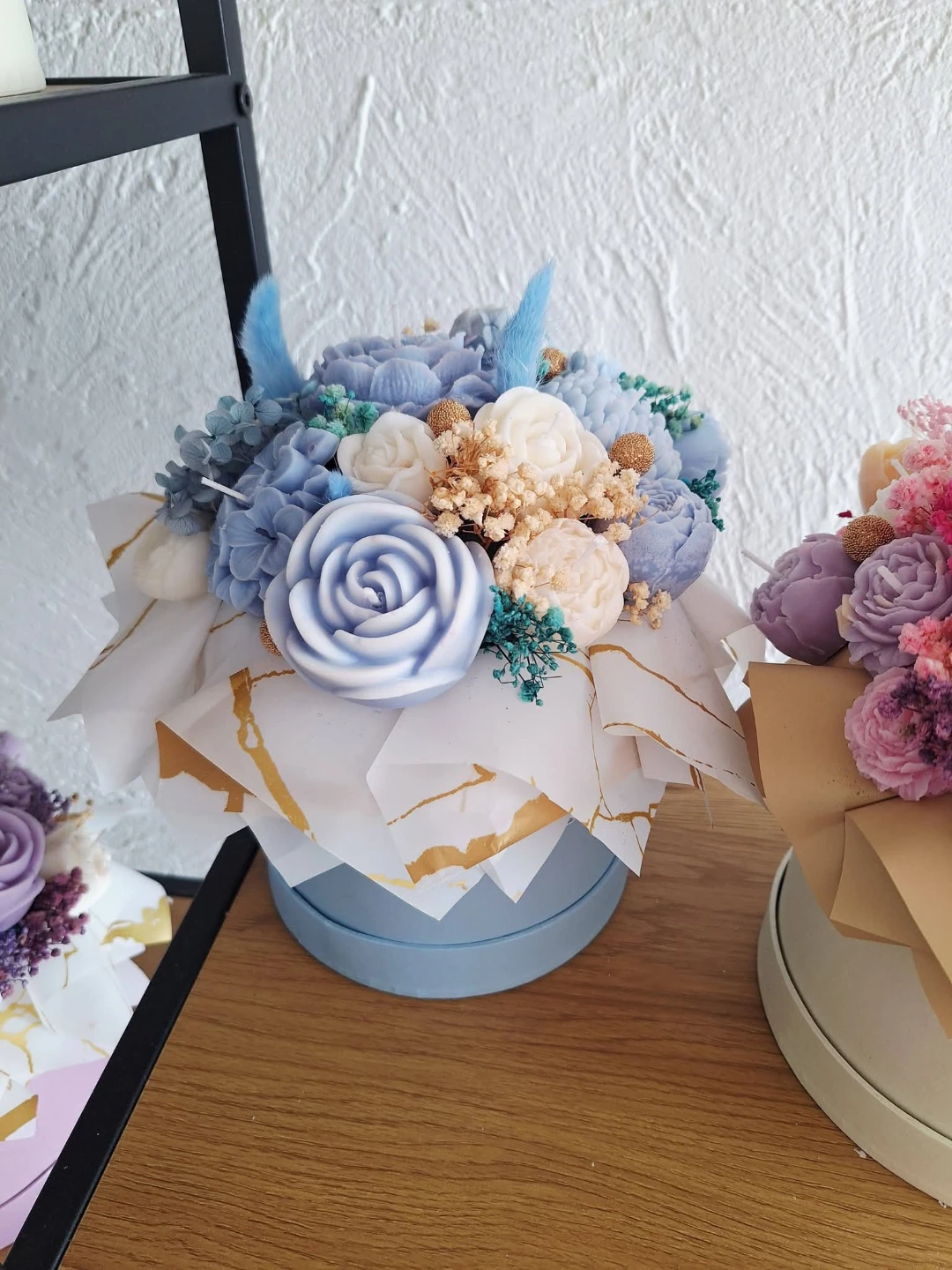 Handmade Soap Flower Arrangement in Gift Box - photo 4