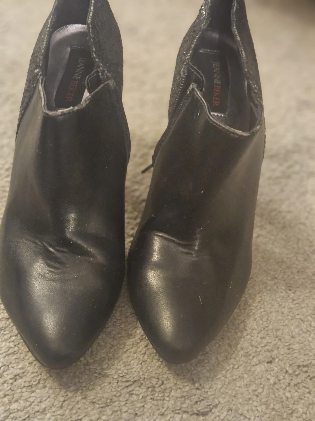 Jeanne Beker Black Glitter Ankle Boots - photo 3