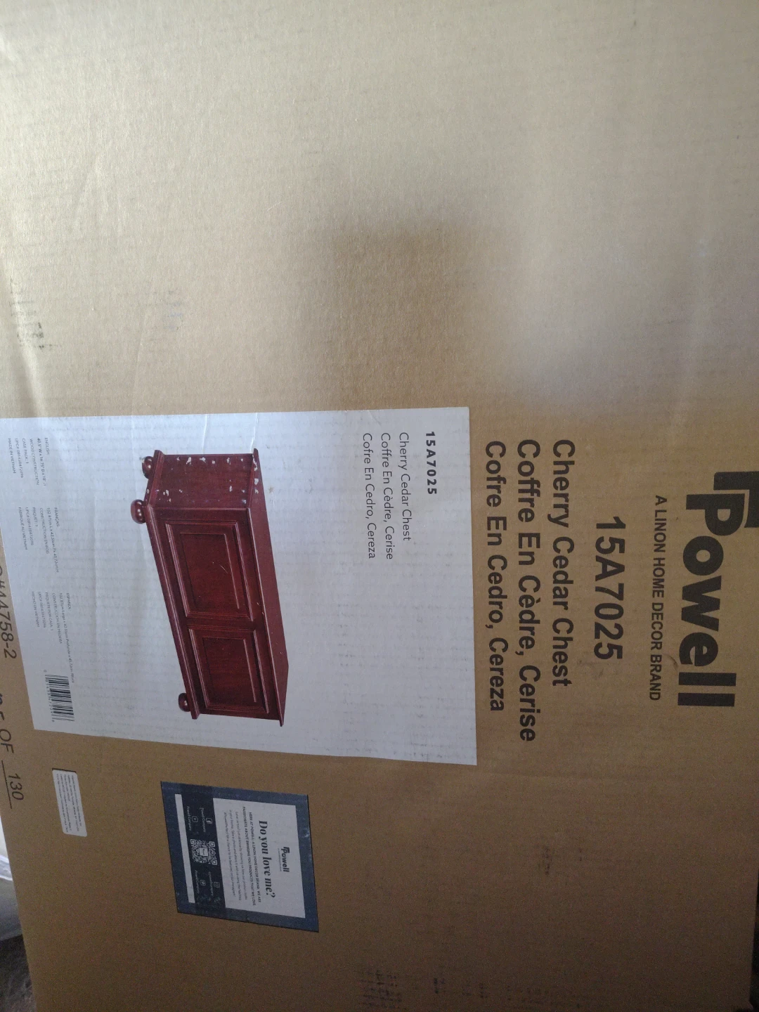 Powell Cherry Cedar Chest 15A7025