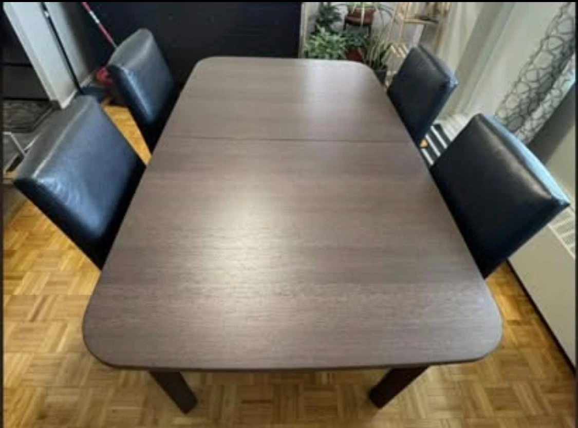 Dark Brown Extendable Dining Table
