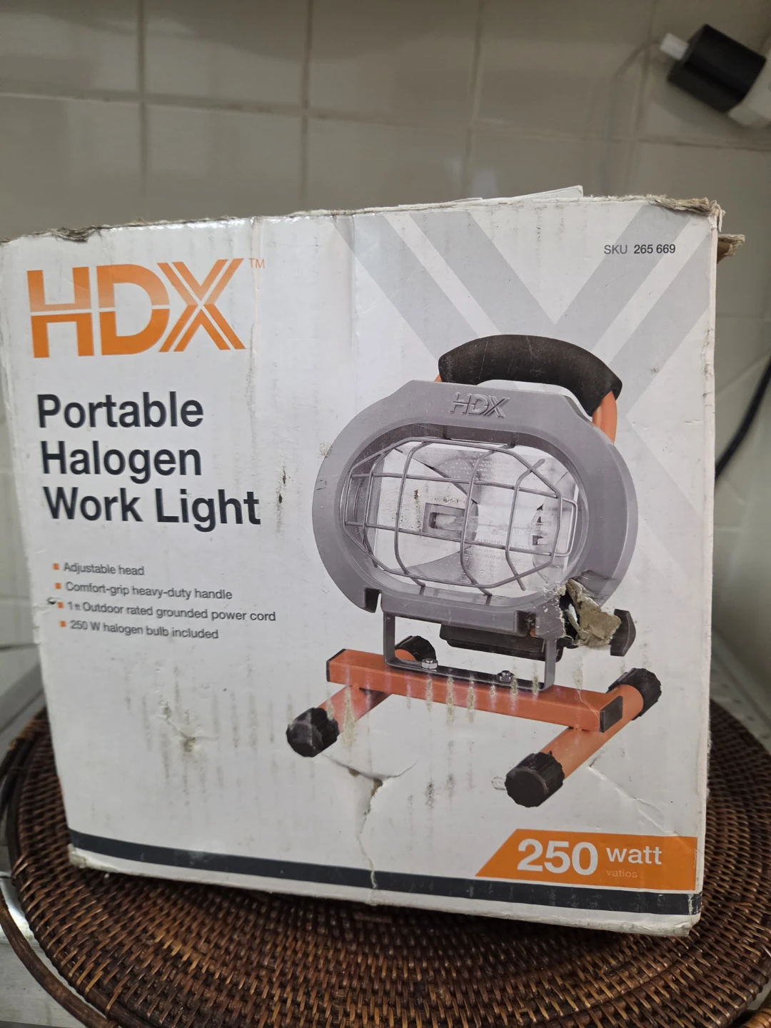 HDX Portable Halogen Work Light 250 Watt
