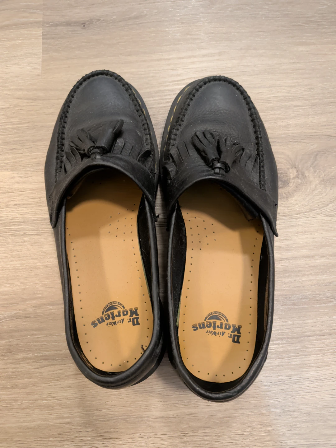 Dr. Martens Black Leather Tassel Loafer Mules