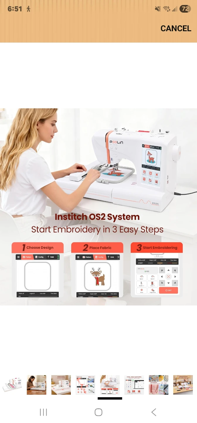 Poolin EOC05 Embroidery Sewing Machine - photo 5