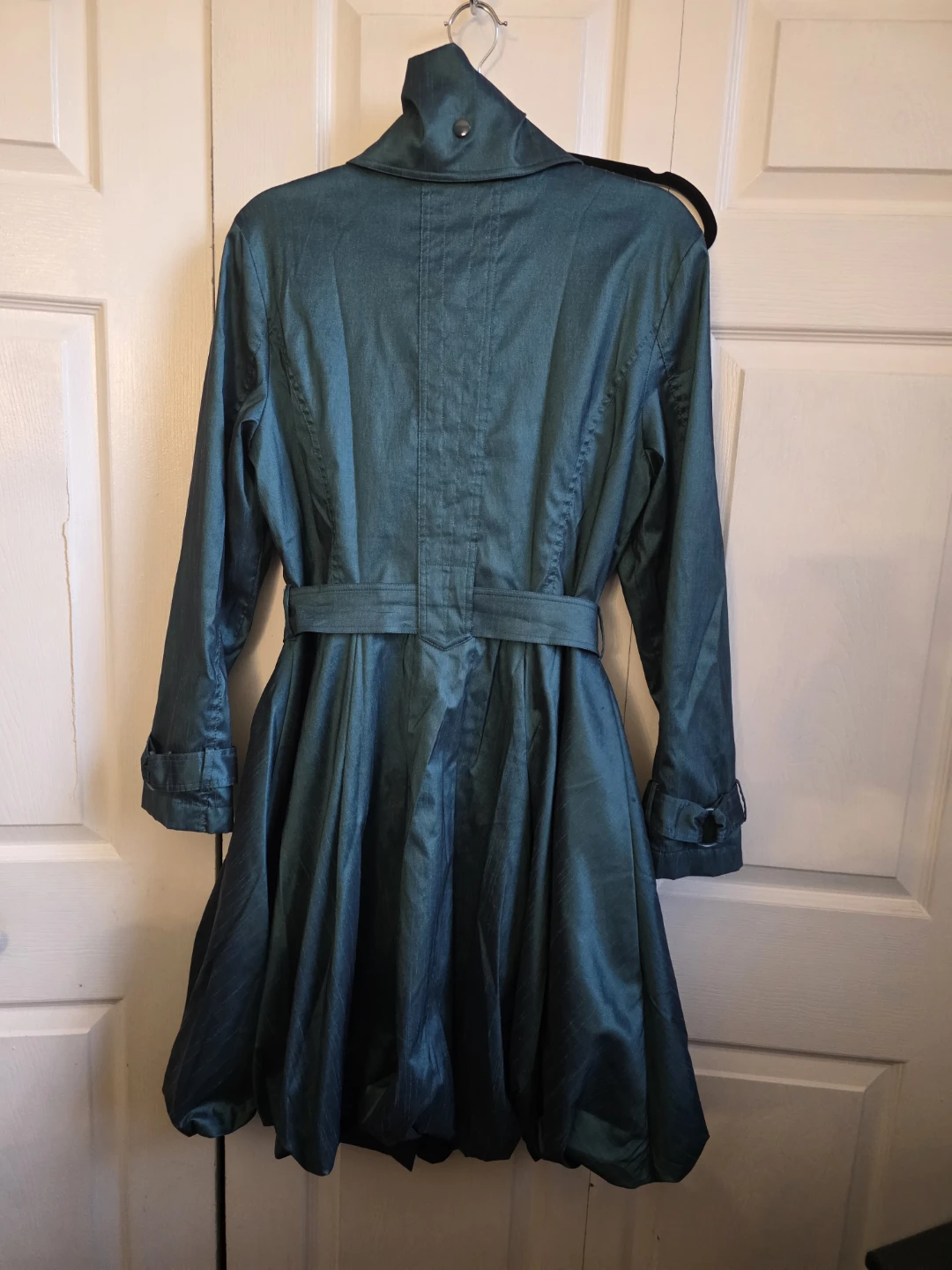 Teal Bubble Hem Trench Coat - photo 3