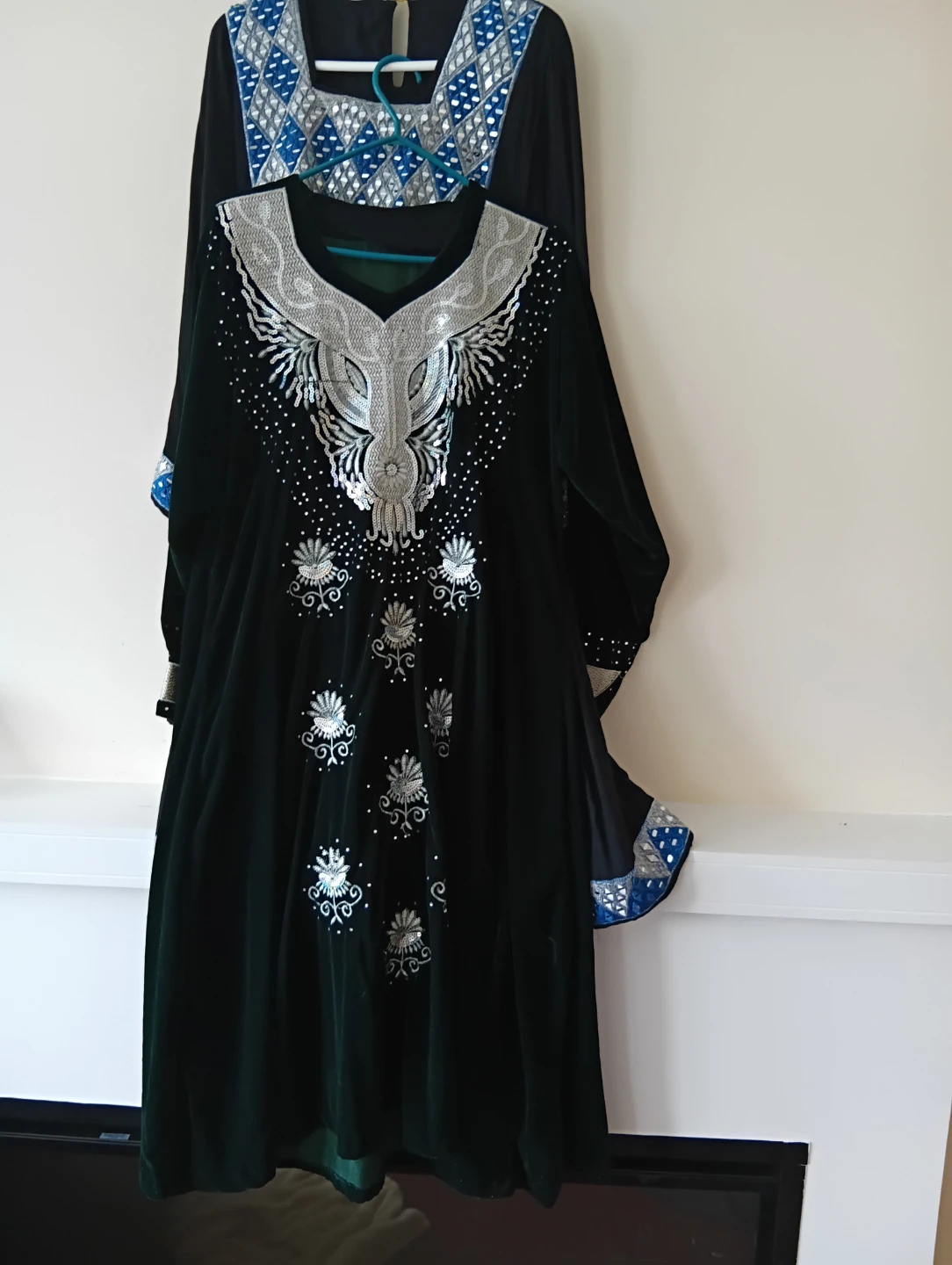 Embellished Black Kaftan Dress