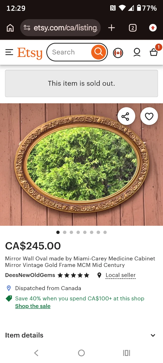 Oval Wall Mirror by Miami Carey - photo 2