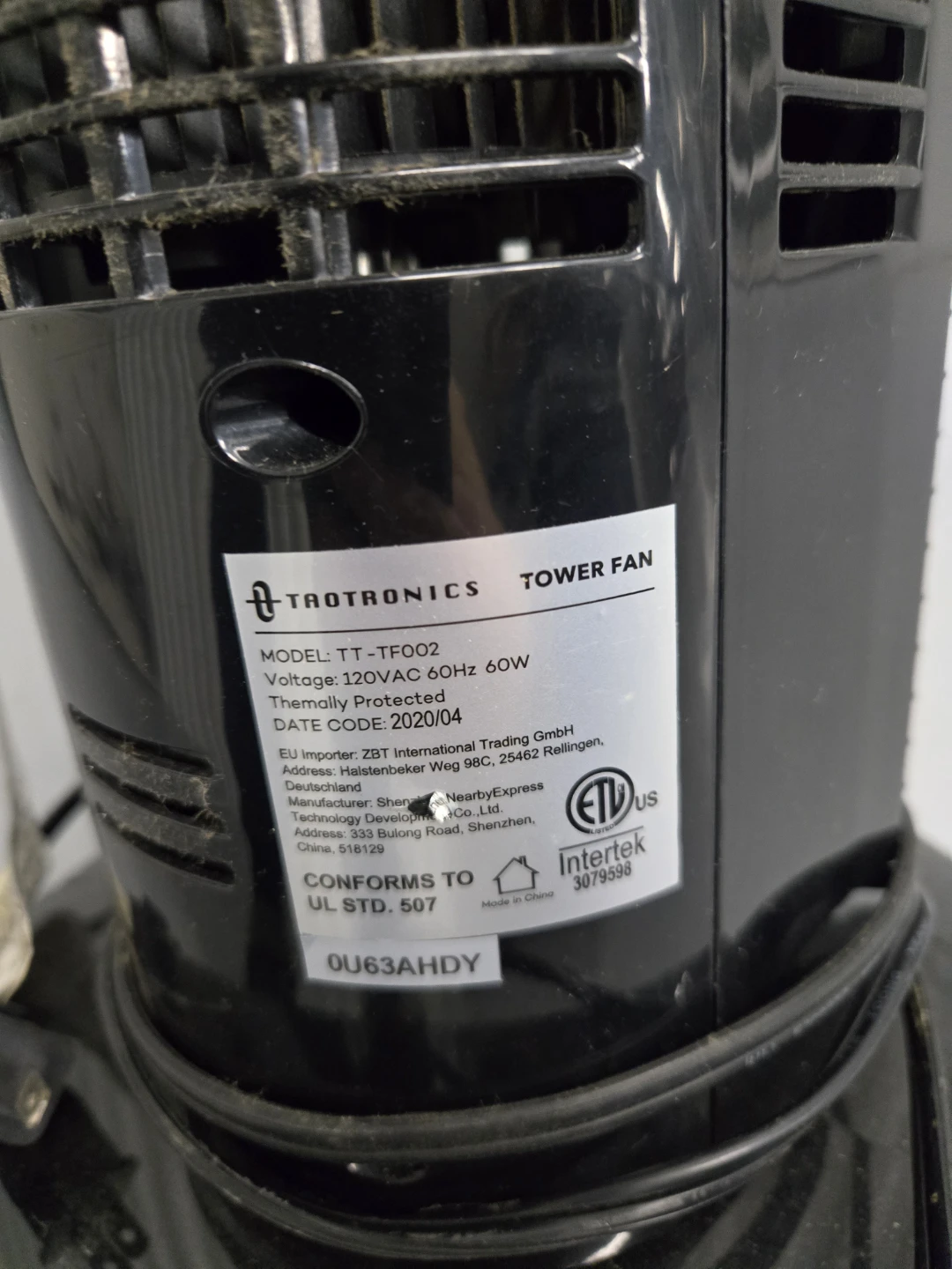 TaoTronics TT-TF002 Tower Fan - photo 5