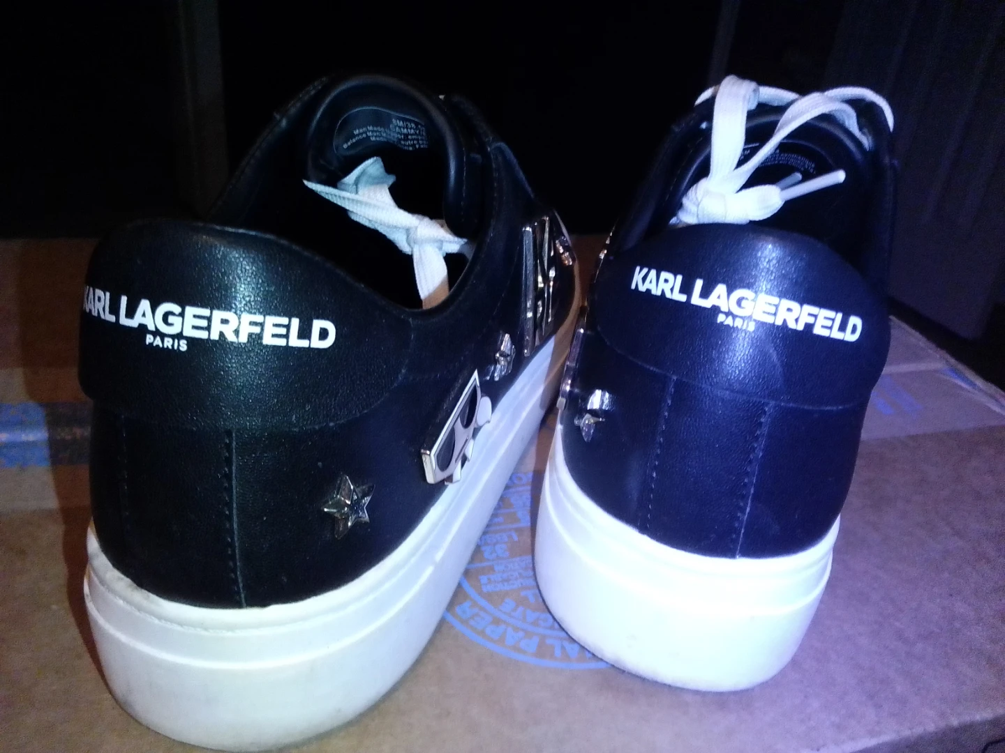 Karl Lagerfeld Paris Black Leather K/Karl Ikonik Sneakers - photo 2