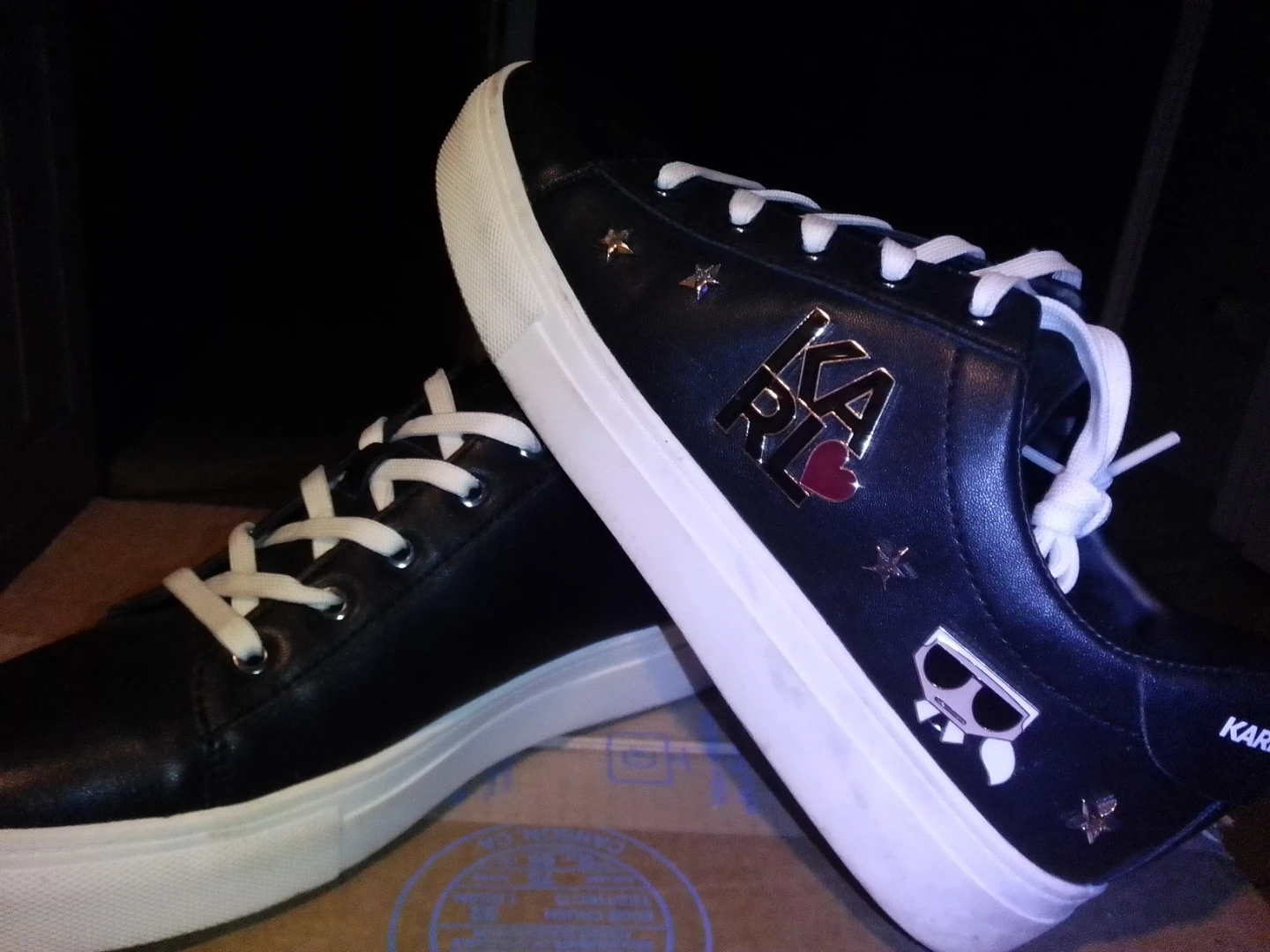 Karl Lagerfeld Paris Black Leather K/Karl Ikonik Sneakers - photo 4