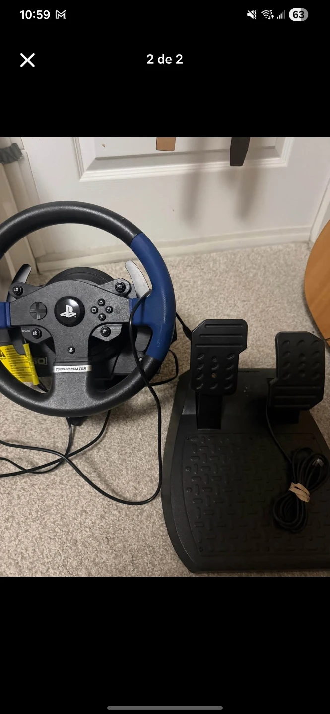 Thrustmaster gaming steering wheel and pedals