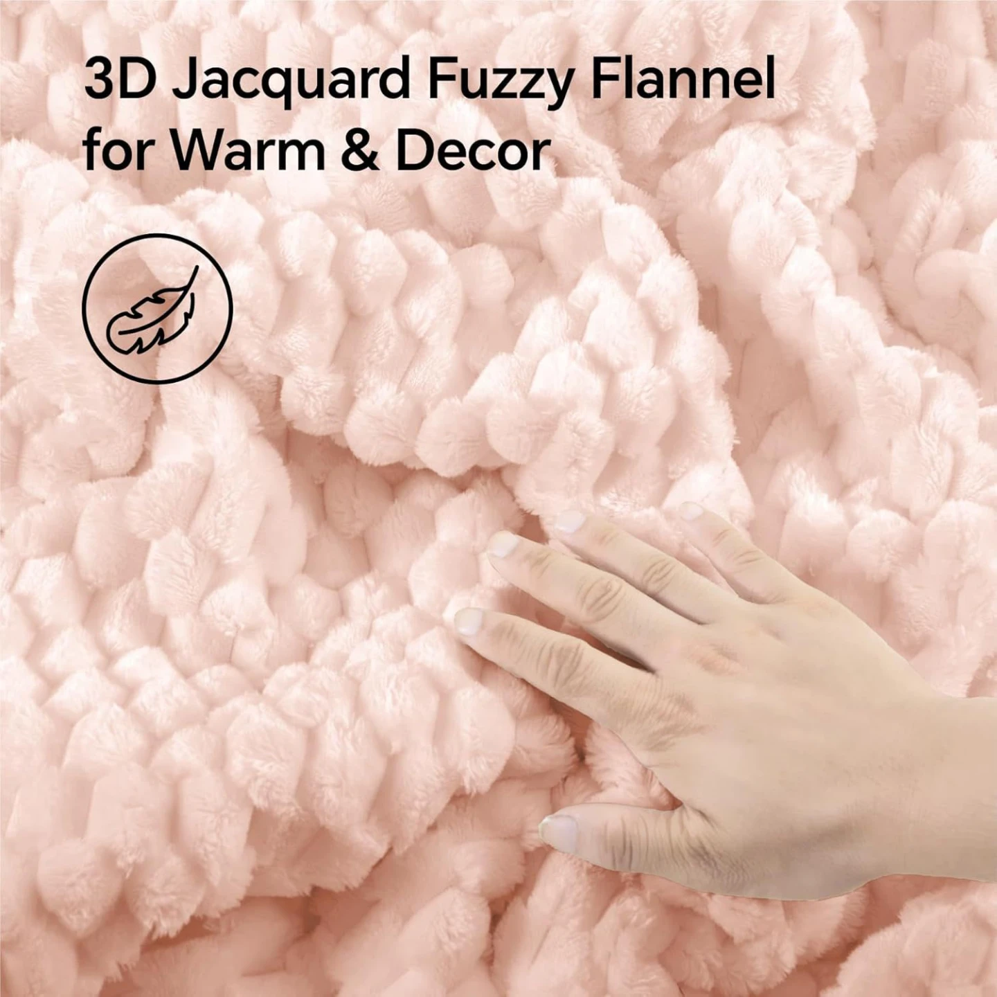 Pink 3D Jacquard Fuzzy Flannel Comforter Set - photo 2
