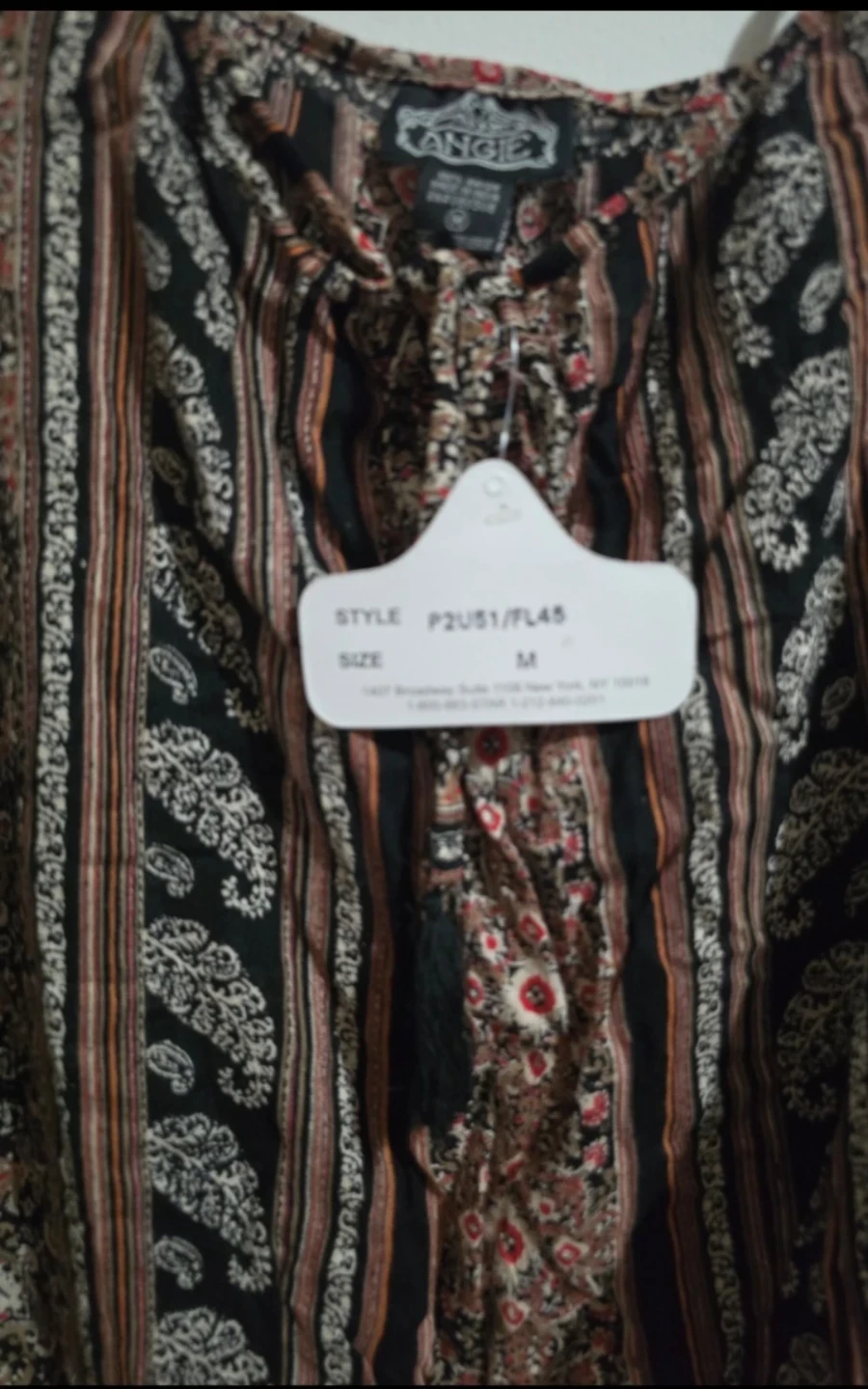 Posted 01/15/26  Angie Bohemian Print  Blouse -- Size Medium in - photo 2