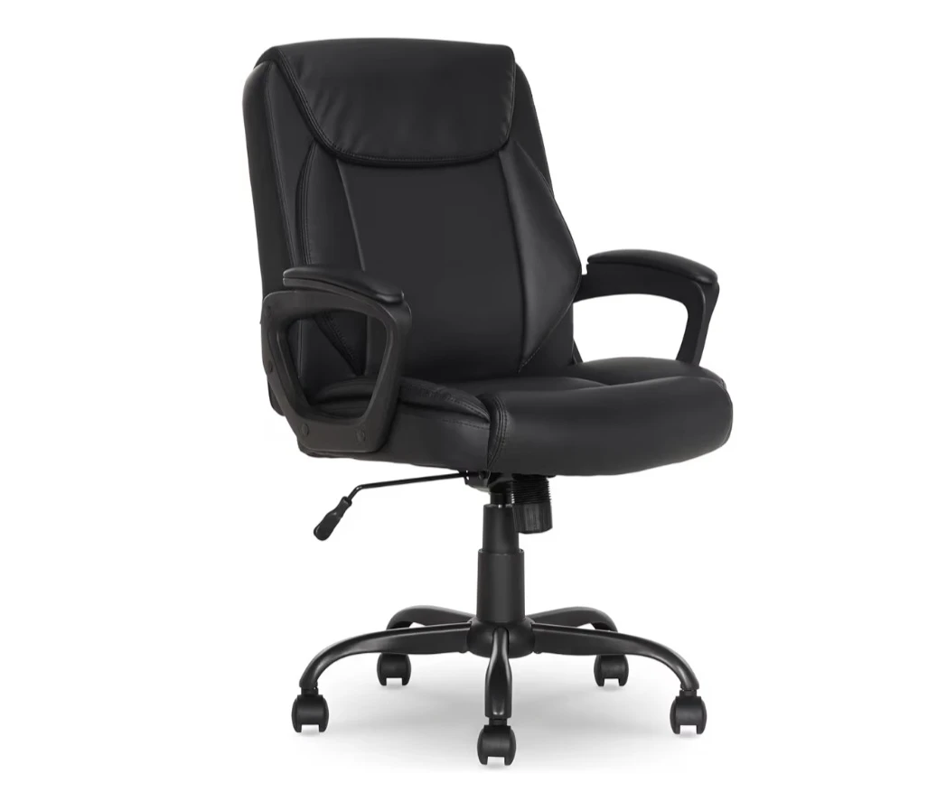 Black Faux Leather Office Chair