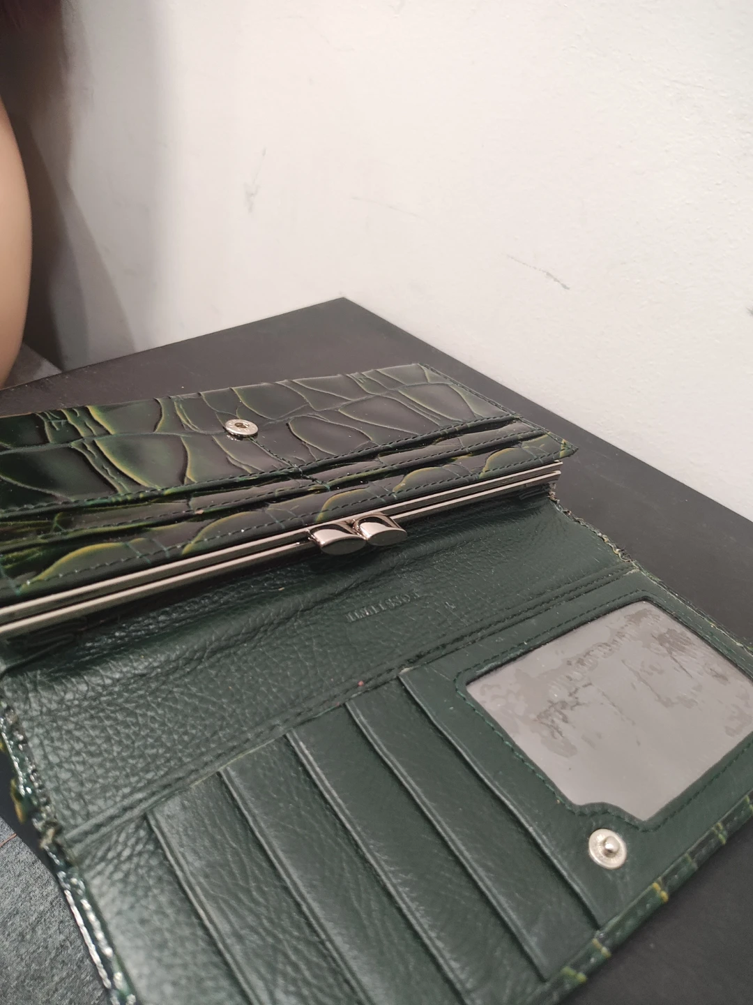 BOSS LUNTE Green Crocodile Print Wallet - photo 4