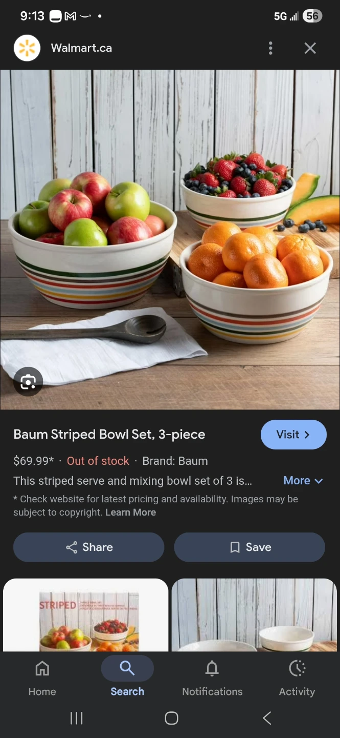 Baum Striped 3-Piece Bowl Set - photo 2