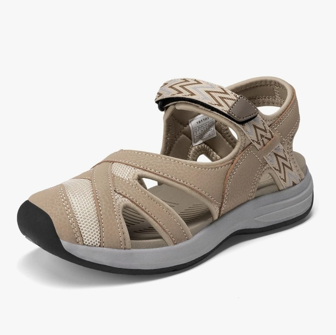 Dream Pairs Closed Toe Hiking Sandals Beige US 9 Comfort Outdoor