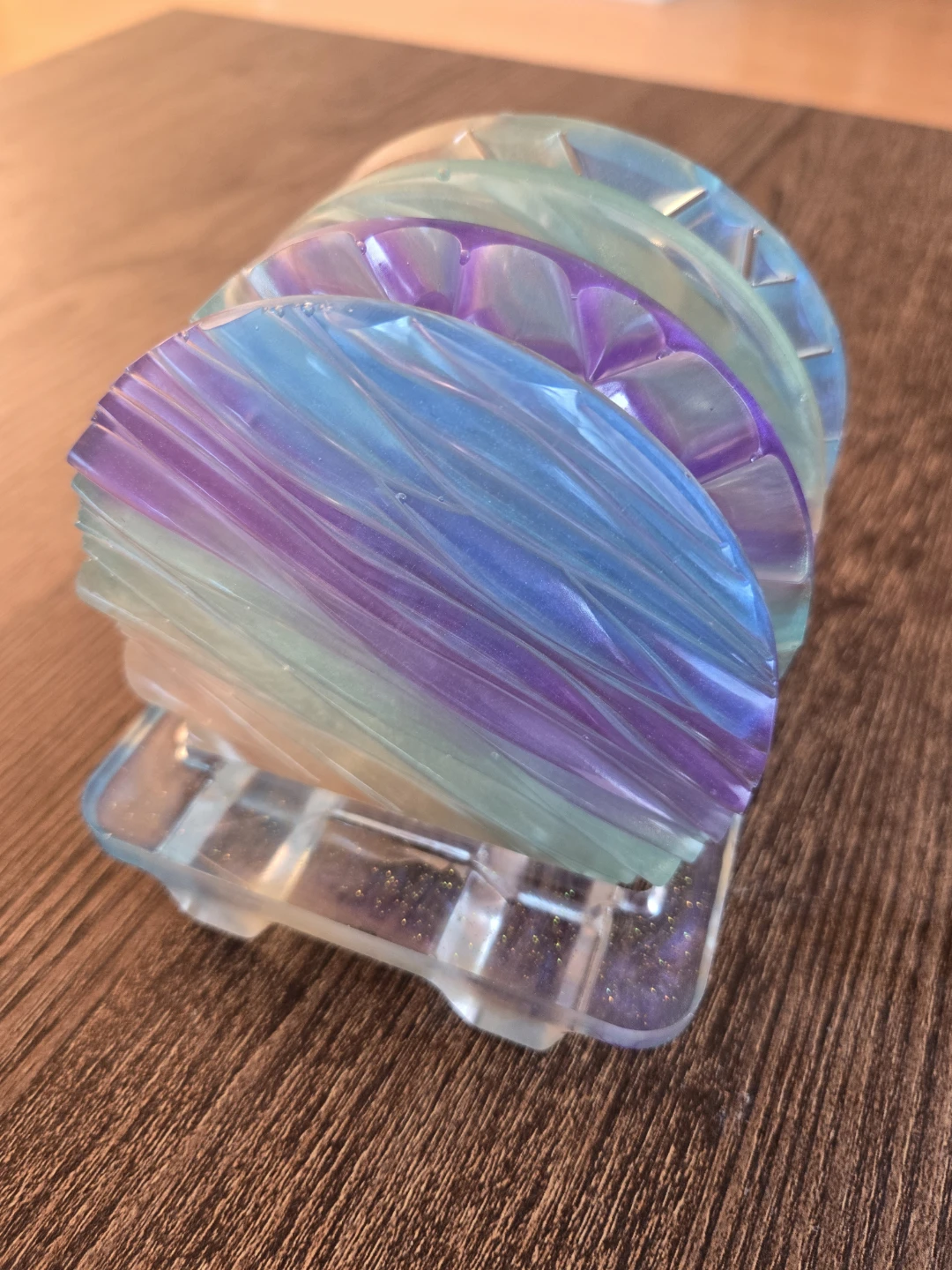 Iridescent Coaster Set with Holder - photo 2
