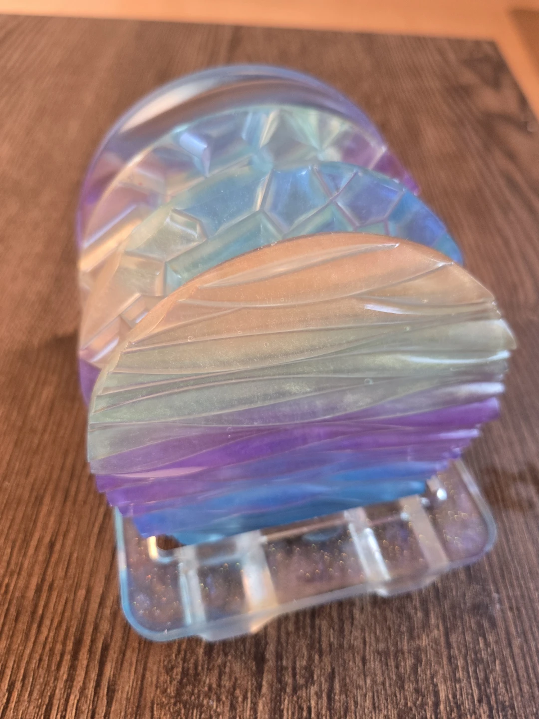 Iridescent Coaster Set with Holder - photo 3
