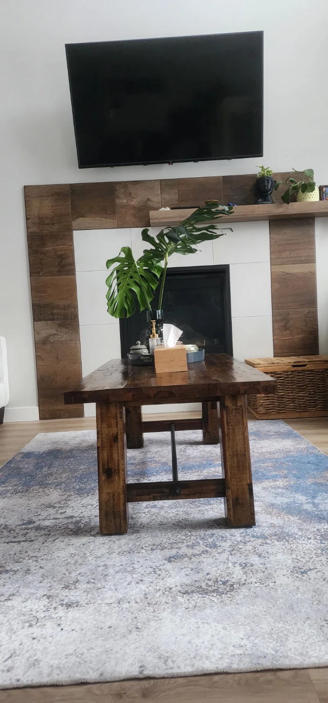 Galveston 50" Rustic Coffee Table with Casters - Brown Woodgrain - photo 3