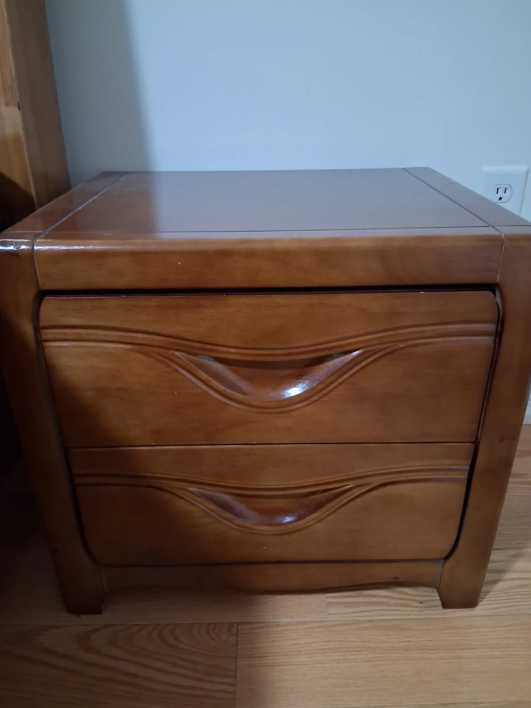 King Size Wooden Bed Frame with bedside table - photo 4