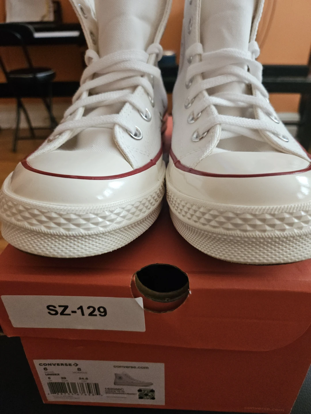 Converse Chuck 70 Hi White Canvas High Top Sneakers Men's