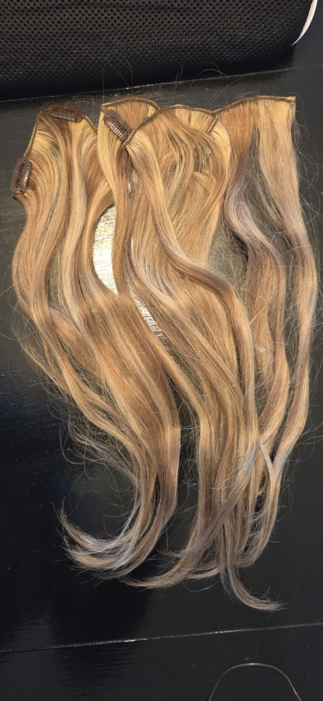 Clip-in Hair Extensions - 100% real hair Blonde Ombre