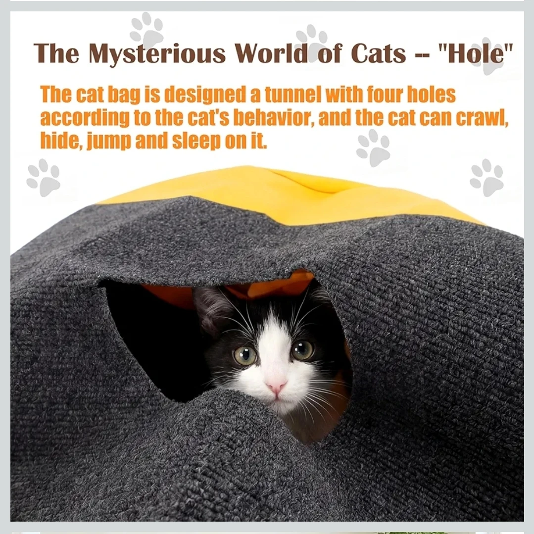 Interactive Cat Tunnel Play Mat | Hide & Seek Cat Toy - photo 3