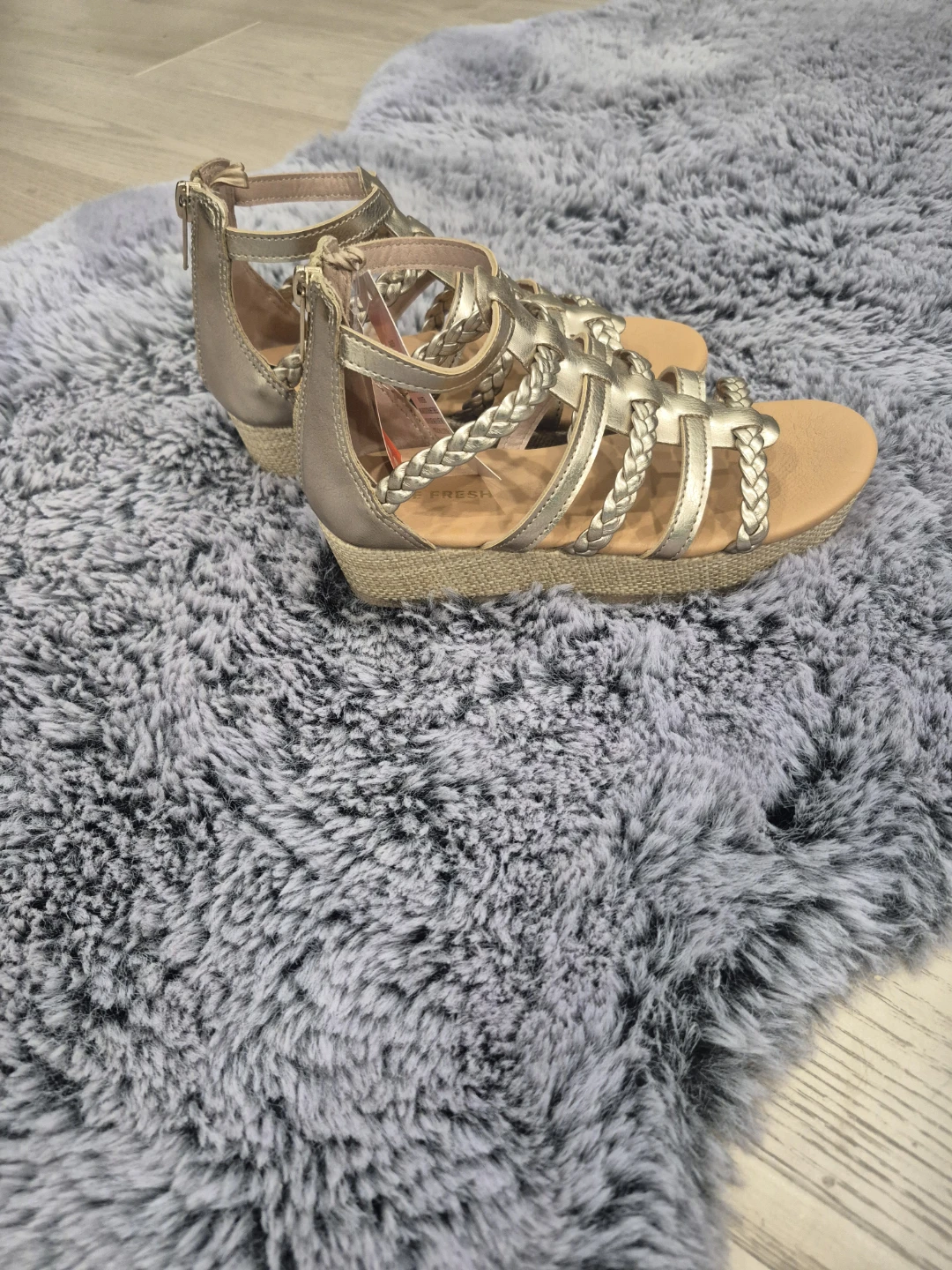 Gold Braided Wedge Sandals - photo 2