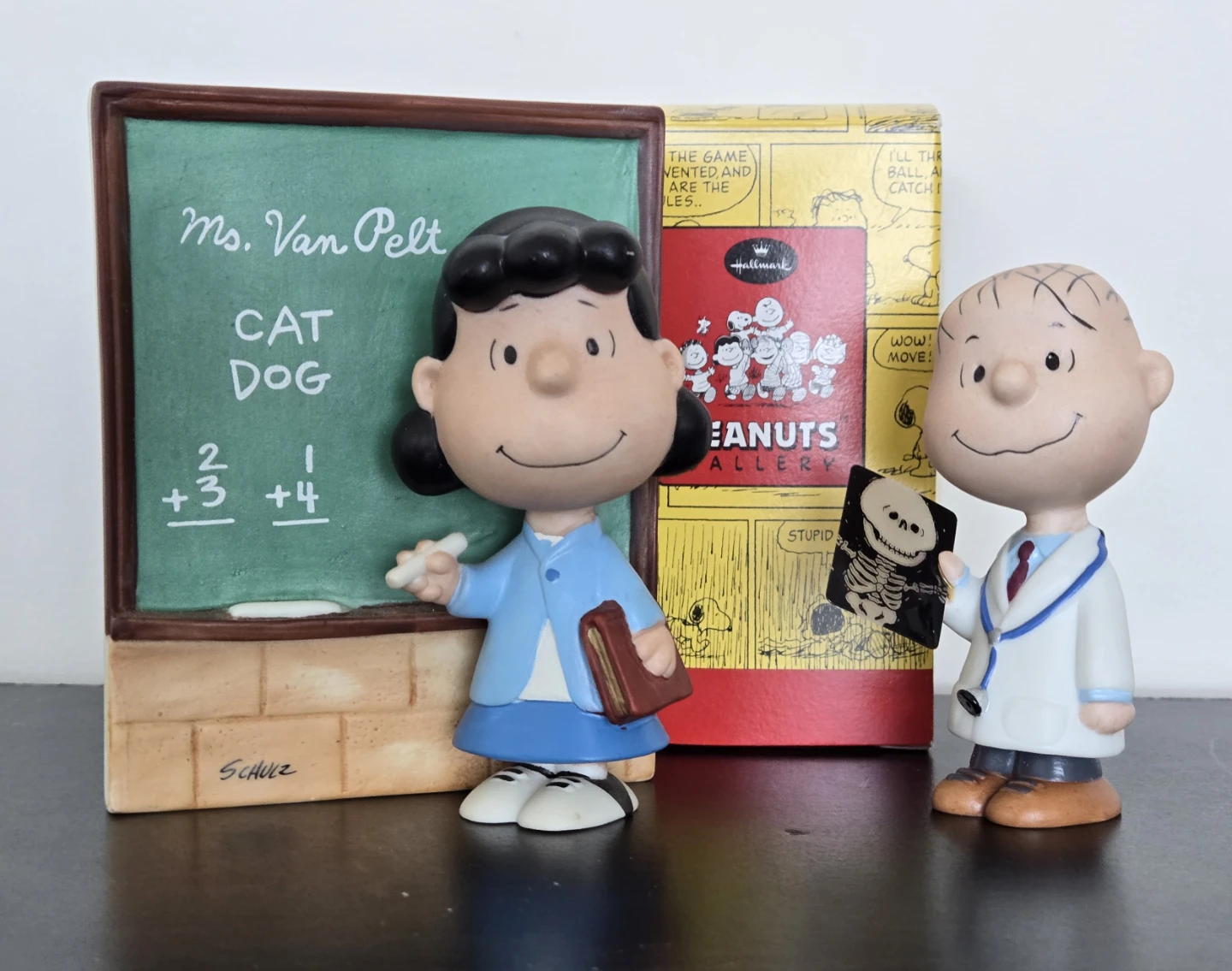 Hallmark Peanuts Gallery Ms. Van Pelt & Linus M.D. Figurine Set