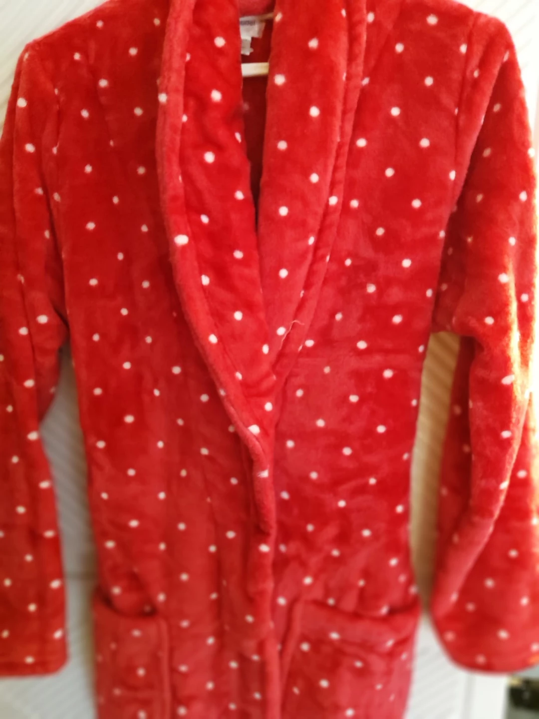 Red Polka Dot Fleece Robe