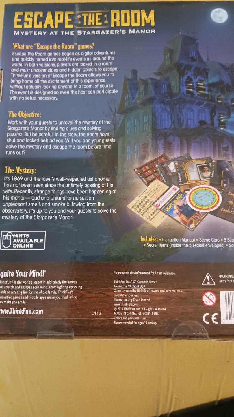 ThinkFun Escape the Room: Mystery at the Stargazer's Manor - photo 2