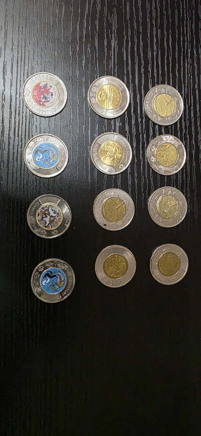 Collection of Canadian Loonie and Toonie Coins