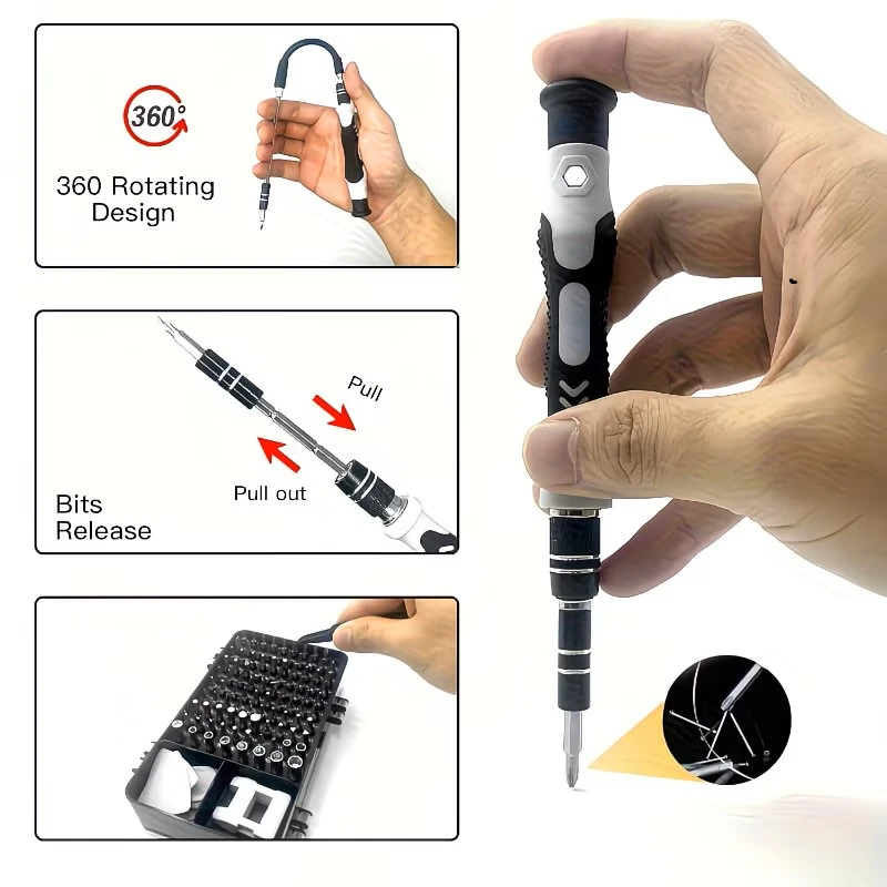 115-in-1 Precision Screwdriver Set with Magnetic Bits - photo 5