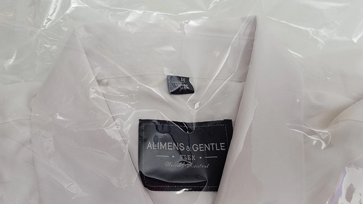 Alimens & Gentle Men’s White Dress Shirt (M) Stretch WrinkleFree - photo 4