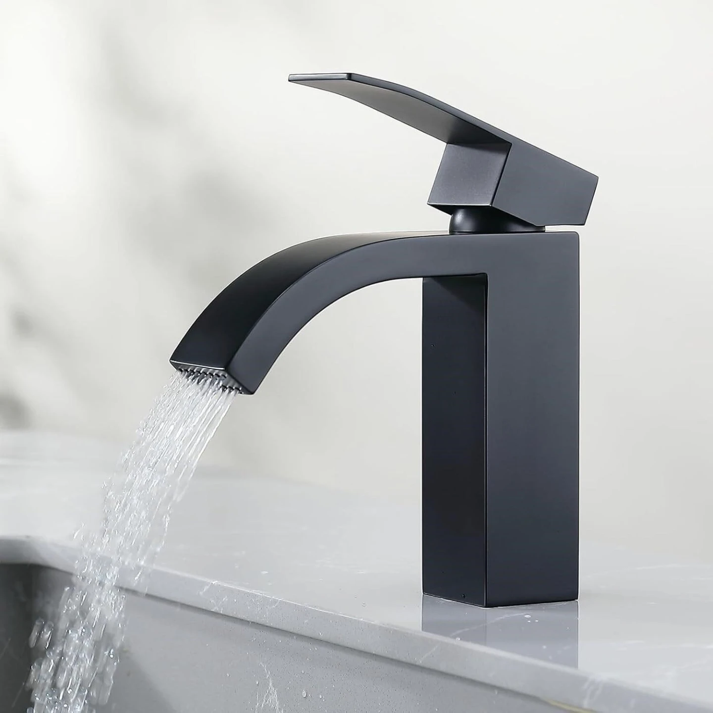 Black Waterfall Bathroom Sink Faucet