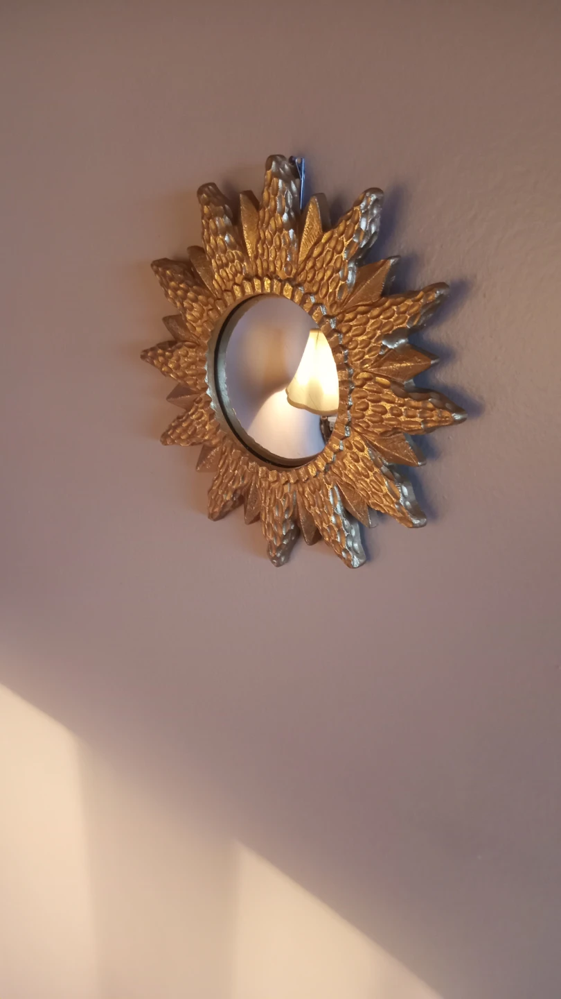 Gold Sunburst bubble mirror