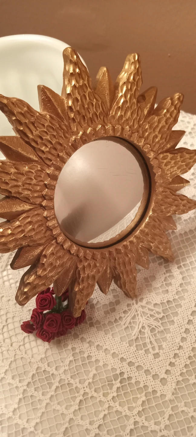Gold Sunburst bubble mirror - photo 3