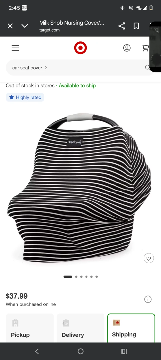 Milk Snob Nursing Cover / Baby Car Seat Canopy - photo 2