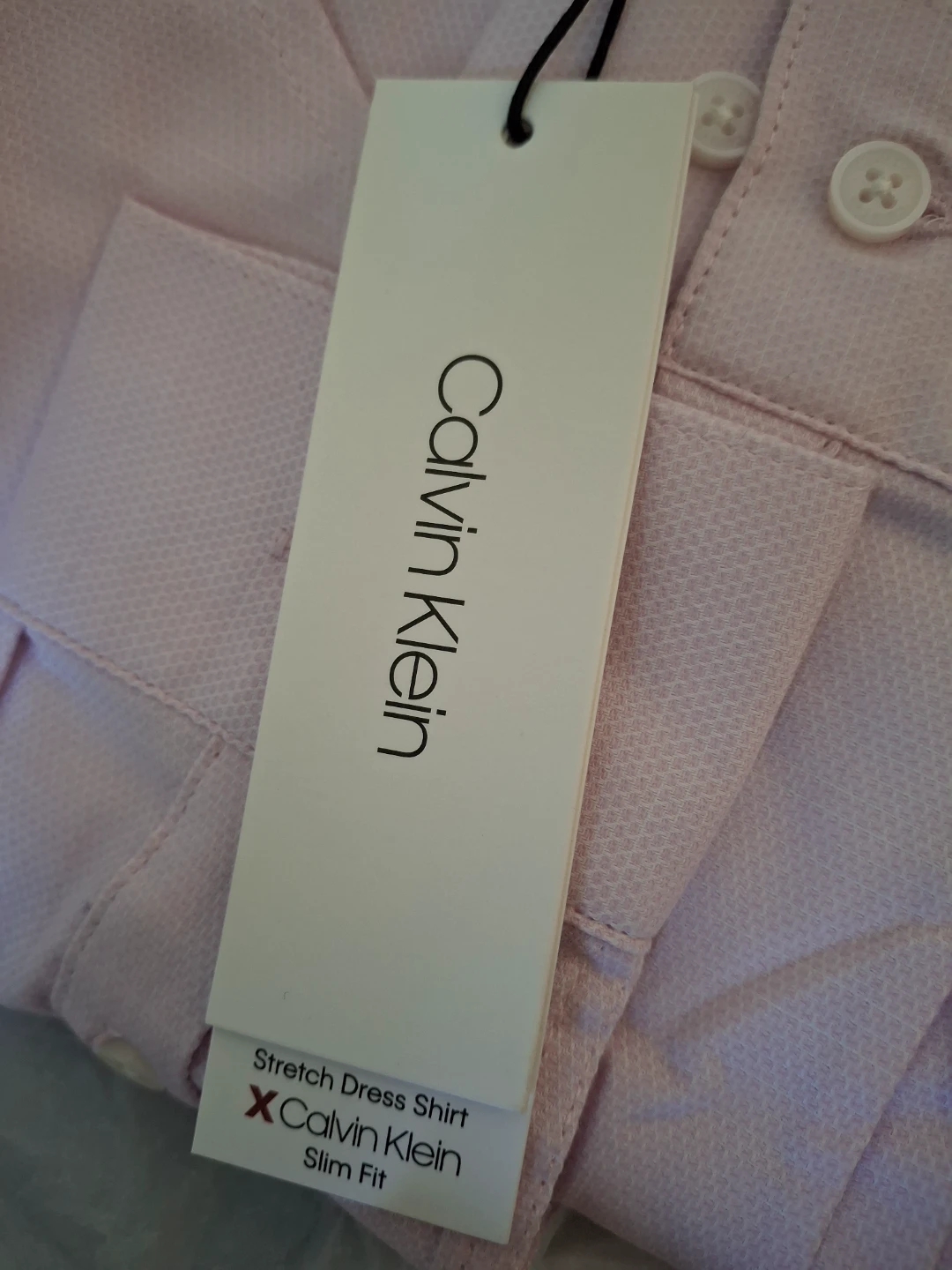 Calvin Klein kids Pink Slim Fit Stretch Dress Shirt Size 8 - photo 3
