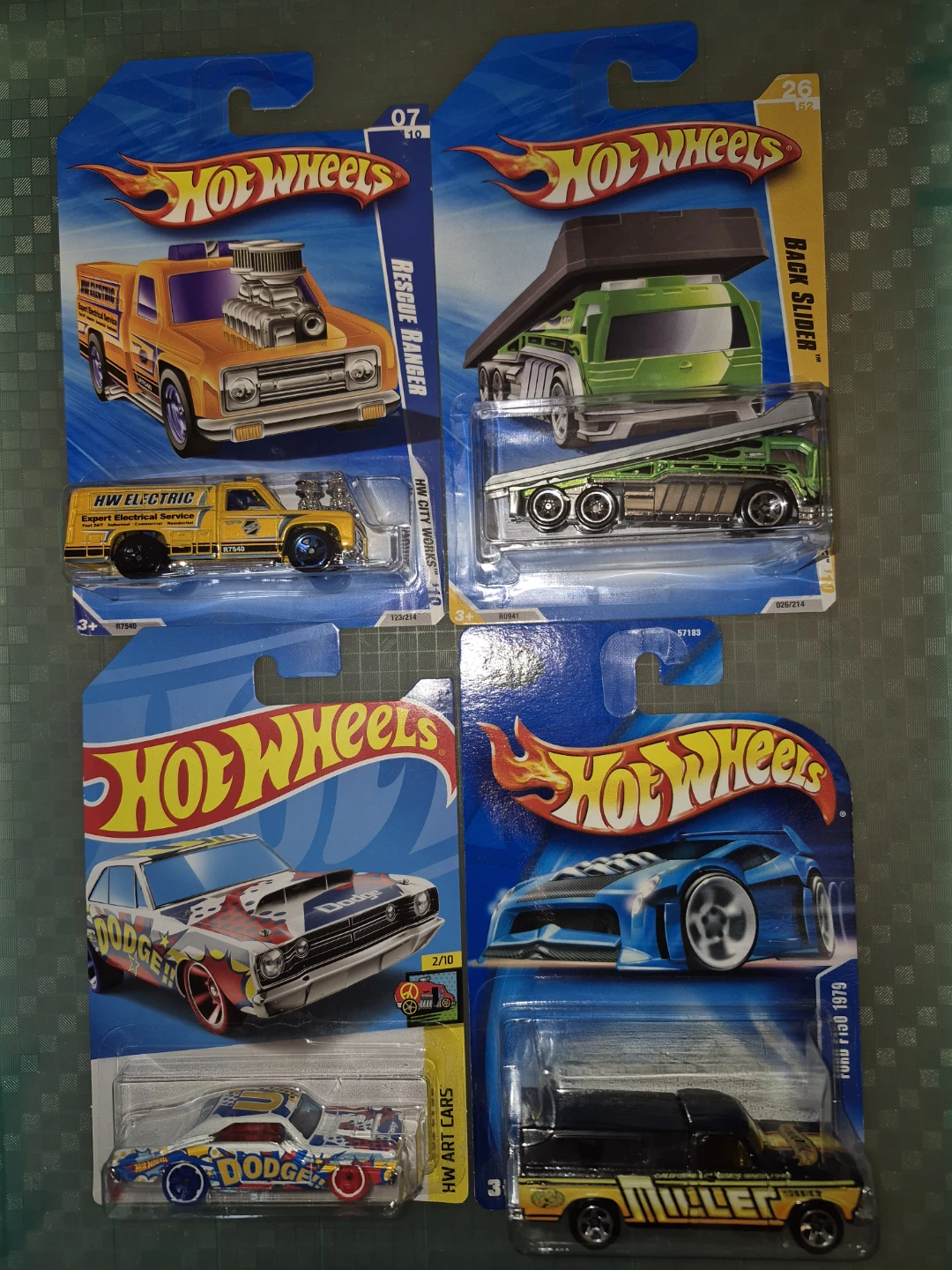 Hot Wheels Rescue Ranger, Back Slider, Dodge, and Ford F150 1979