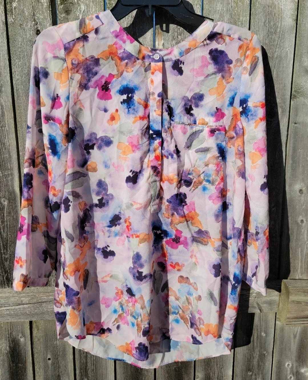 Women's Floral Print Long Sleeve Button-Up Shirt