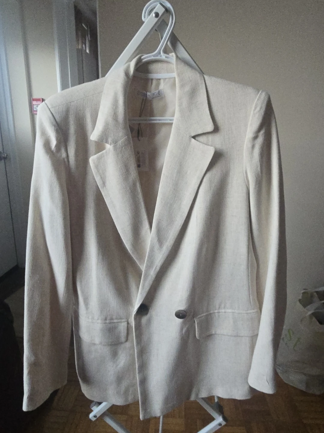 Cream Linen Blend Blazer