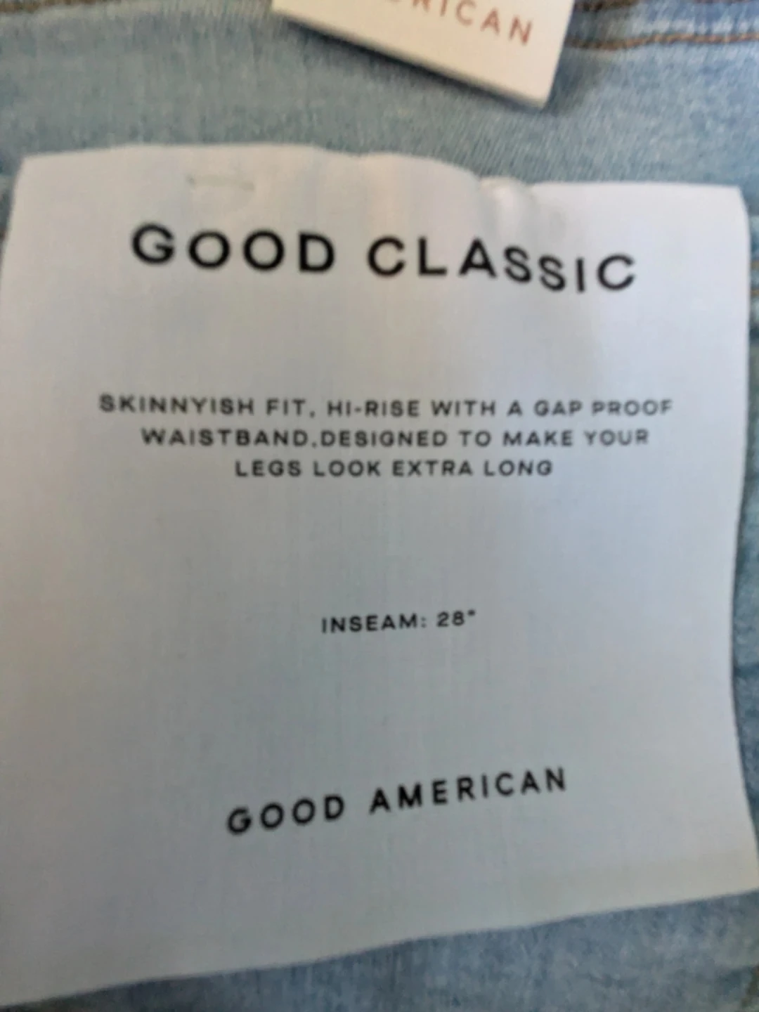 Good American Good Classic Skinnyish Fit Jeans