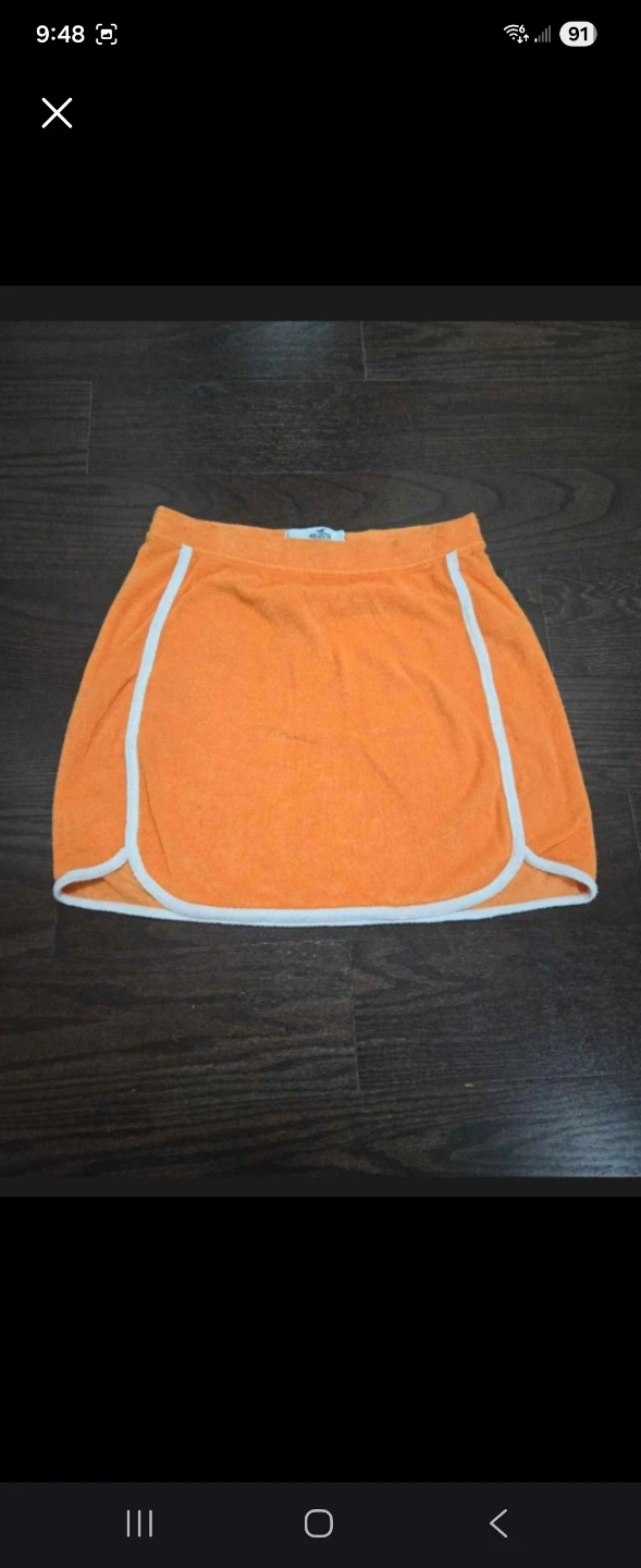 Hollister Orange Terry Cloth Mini Skirt