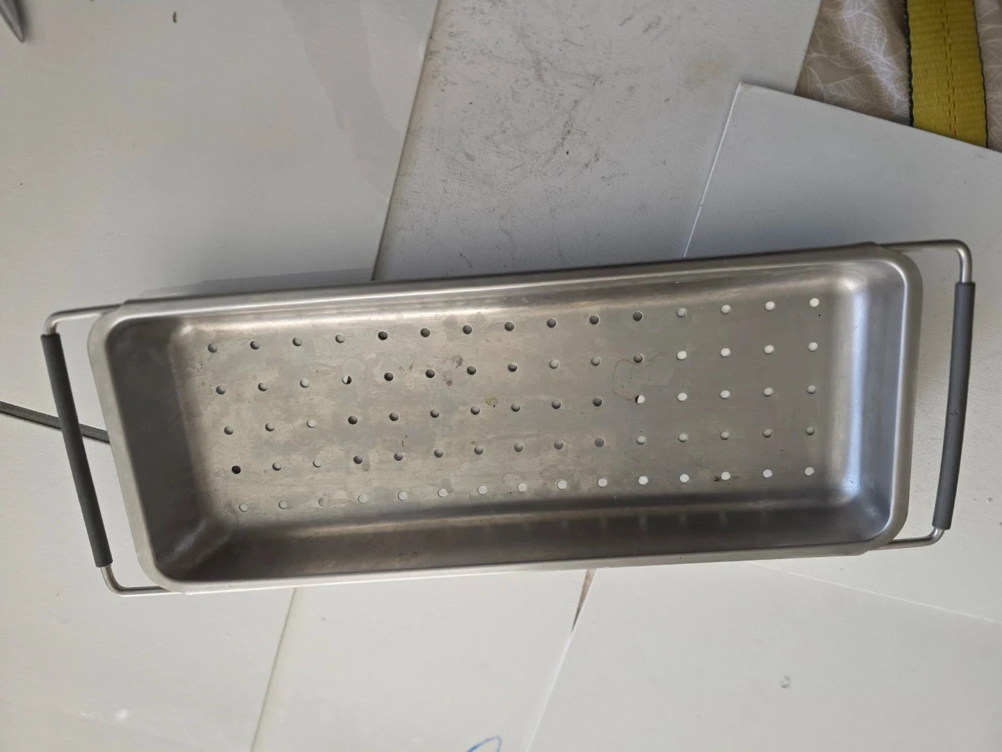 19 " Stainless Steel Perforated Tray with Handles