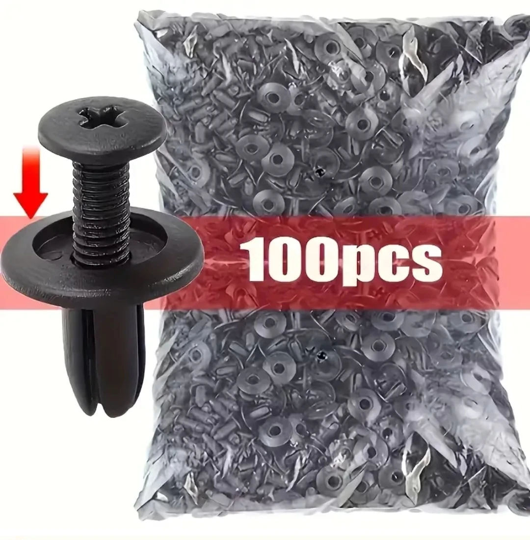 100pcs CAR FASTENER CLIPS FENDER RIVET RETAINING CLIPS