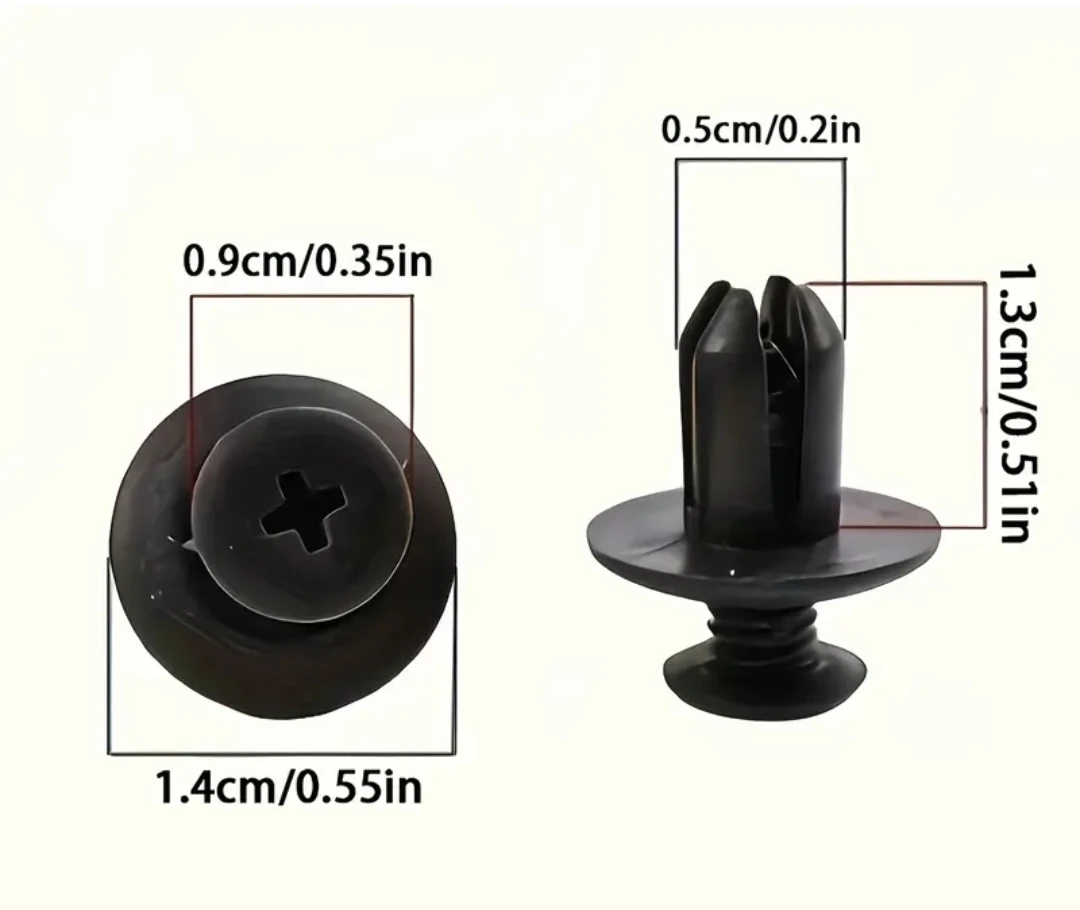 100pcs CAR FASTENER CLIPS FENDER RIVET RETAINING CLIPS - photo 3