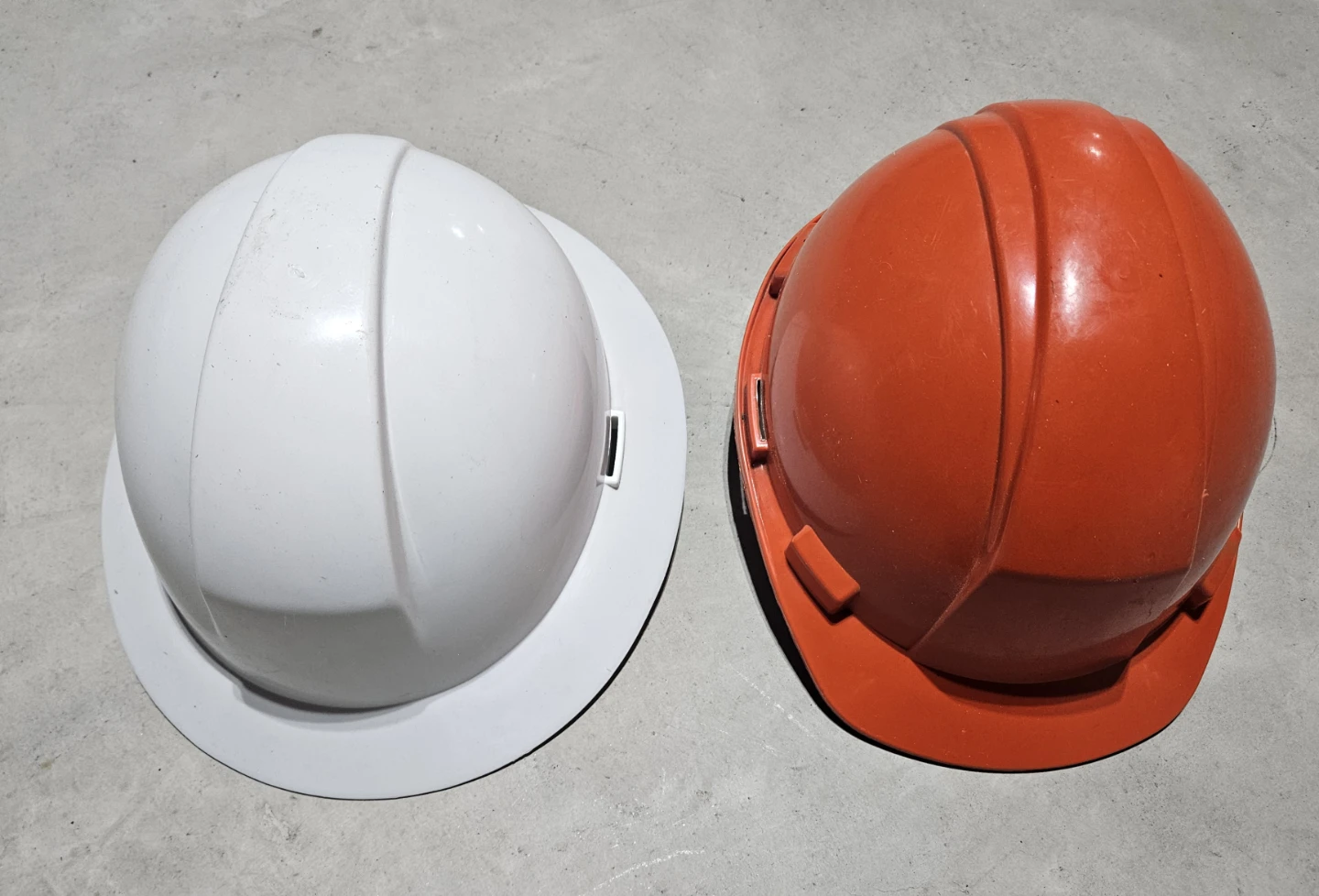 2 Hard Hats - White & Orange- New