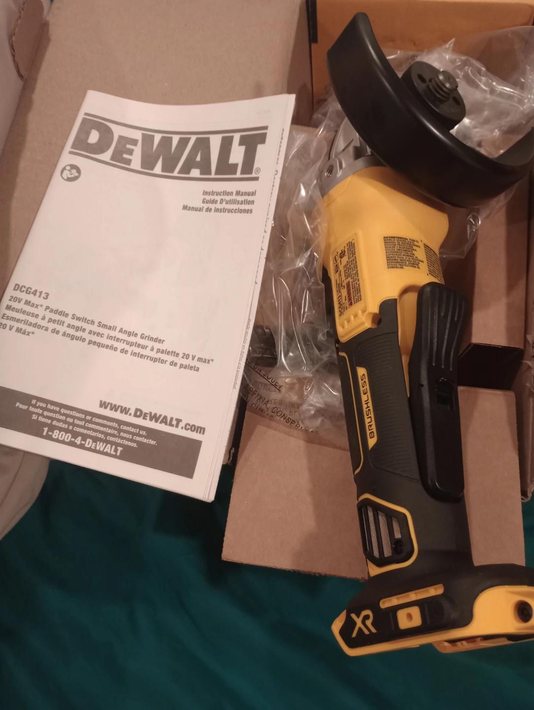 DEWALT DCG413 20V Max* Paddle Switch Small Angle Grinder